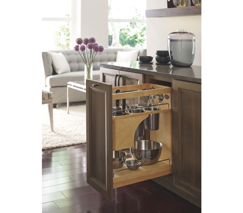 Omega Cabinetry Base Utensil Pullout with Self-Healing Knife Block